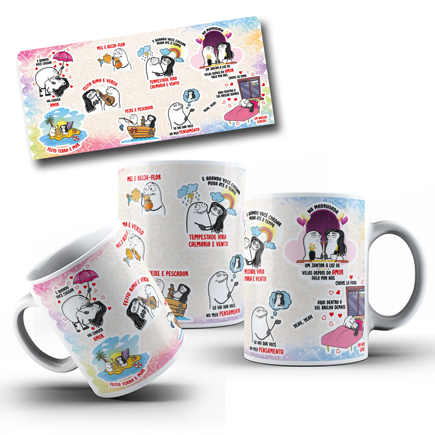 Arte para Caneca Quando você chegar vai chover amor - Musica Zezé de Camargo Arquivo Png 1
