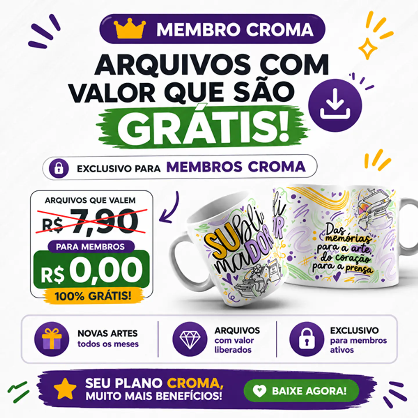 Kako Croma 6 Meses – Artes Virais por R$ 1,90 3