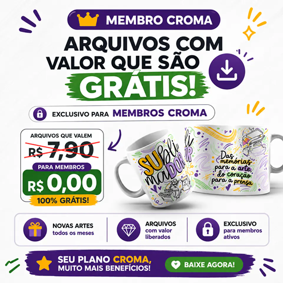 Kako Croma 6 Meses – Artes Virais por R$ 1,90 3