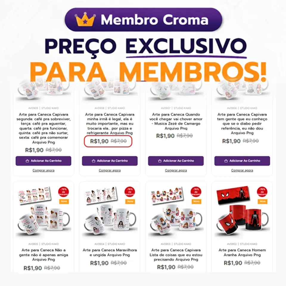 Kako Croma 6 Meses – Artes Virais por R$ 1,90 4