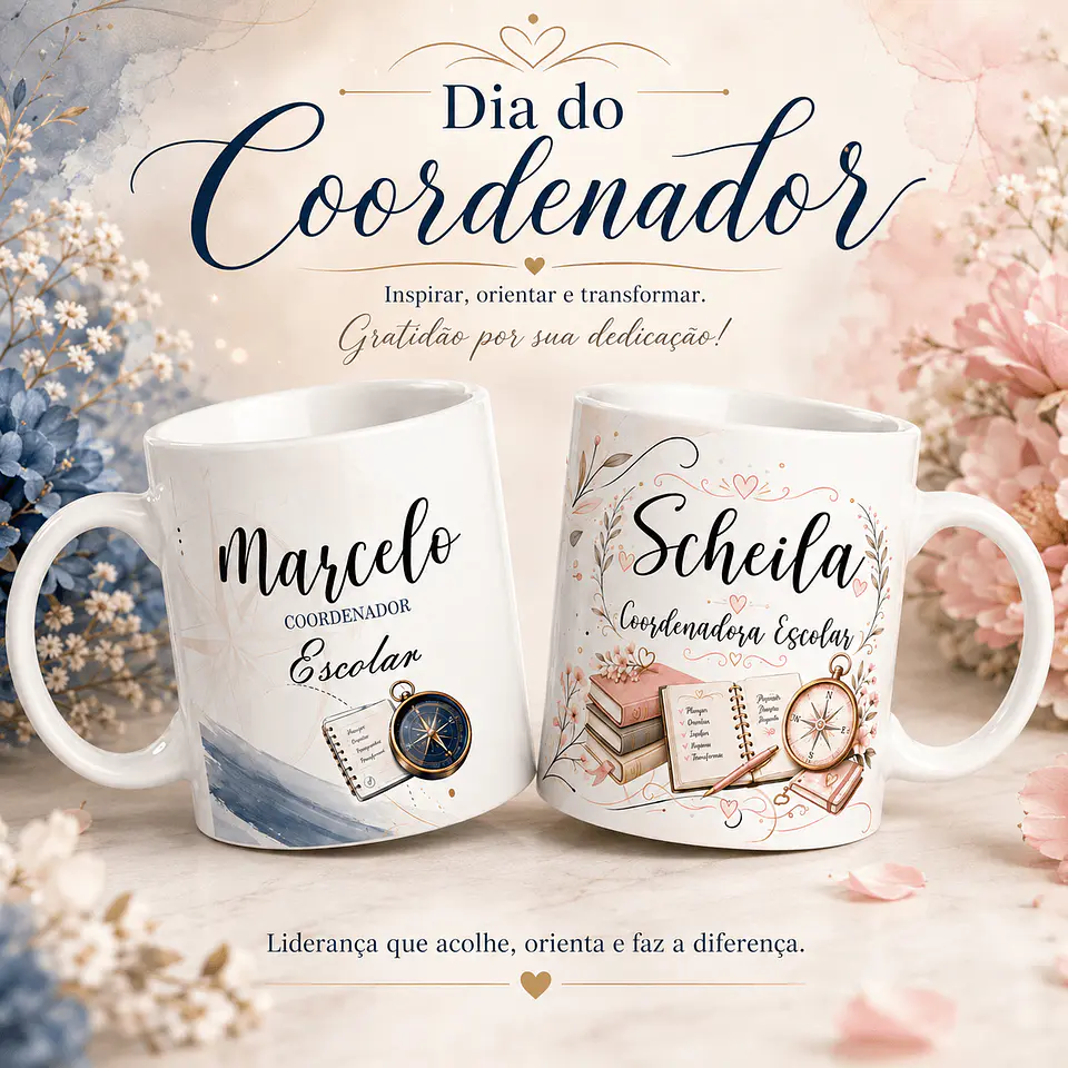 2 Artes para Caneca Coordenador Arquivo Editável  1