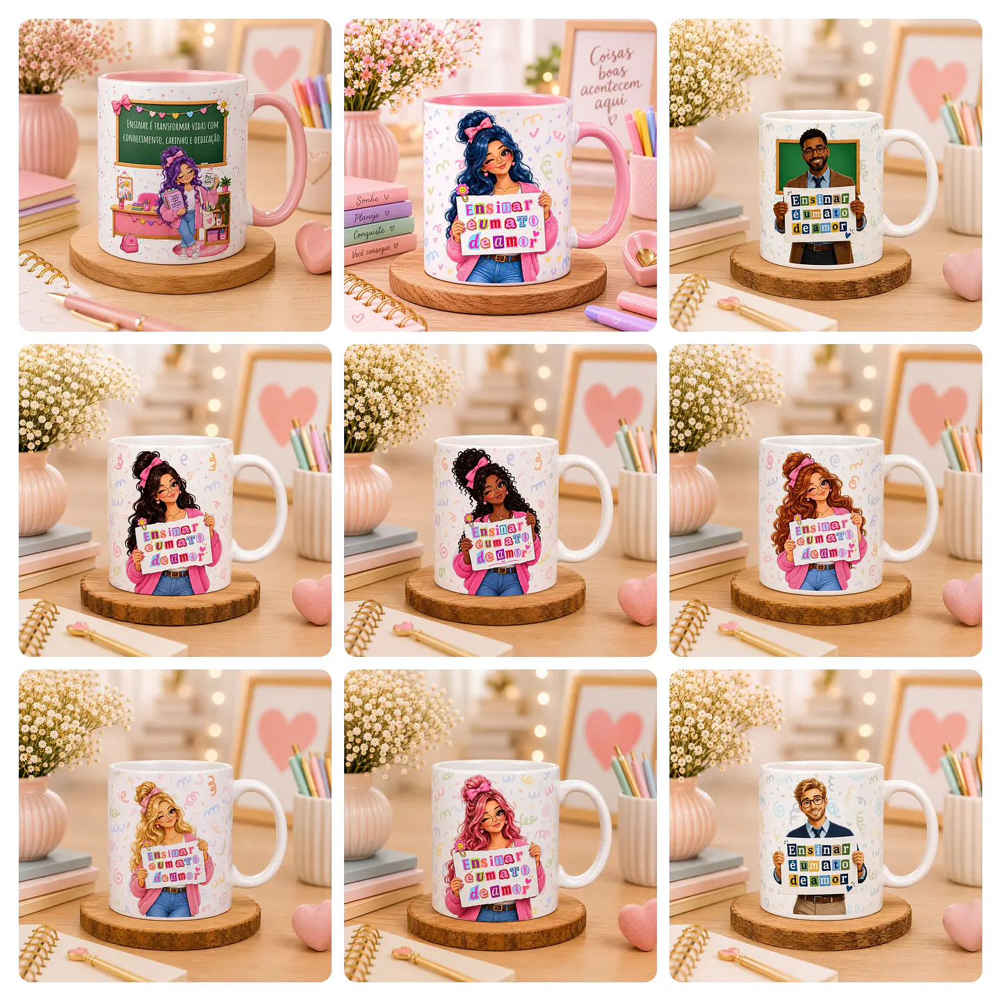16 Artes para Caneca Dia Dos Professores Arquivo em Canva 2