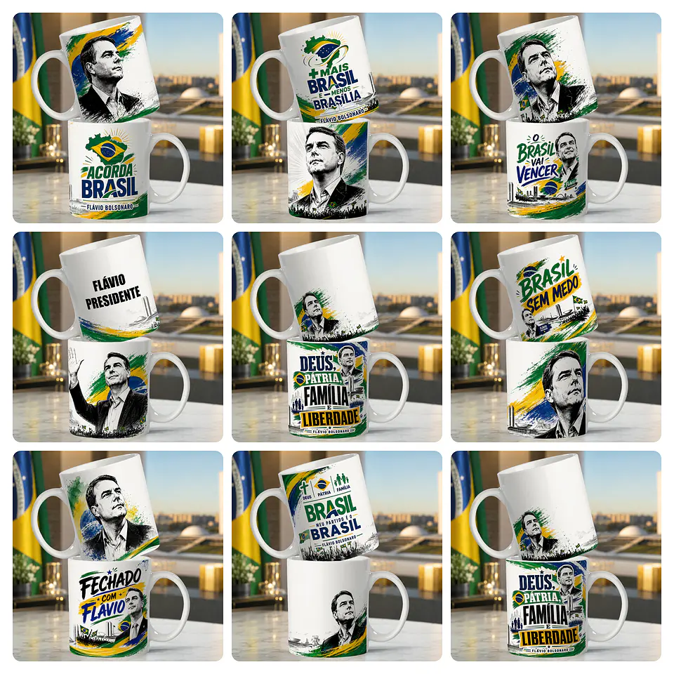 20 Artes para Caneca e Camisa Lula PT e Flávio Bolsonaro PL Politica Arquivo em Jpg 1