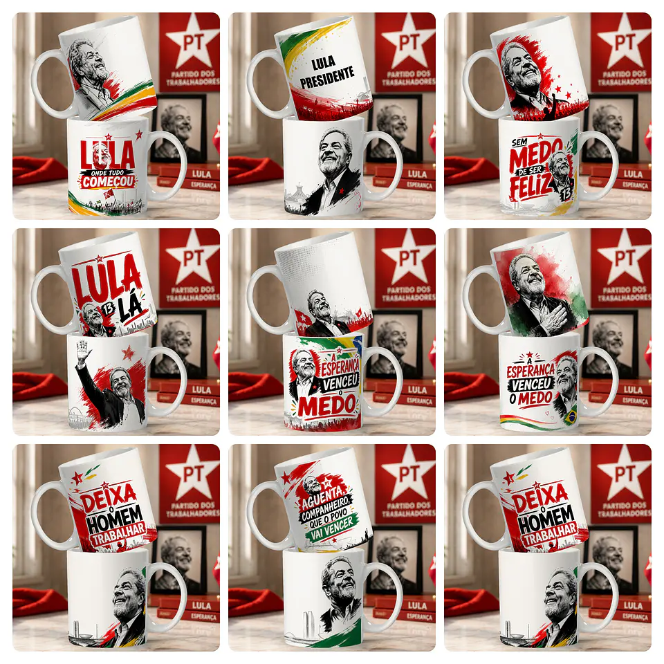 20 Artes para Caneca e Camisa Lula PT e Flávio Bolsonaro PL Politica Arquivo em Jpg 3