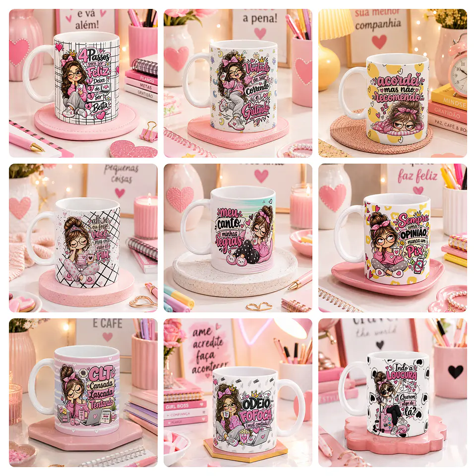 36 Artes para Caneca Frases Elas Sem Filtro Arquivo Editável  3