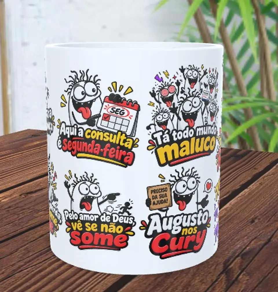 Arte para Caneca Vai começar a terapia moça, é direita, esquerda ta todo mundo louco Augusto Cury Arquivo em Jpg 3