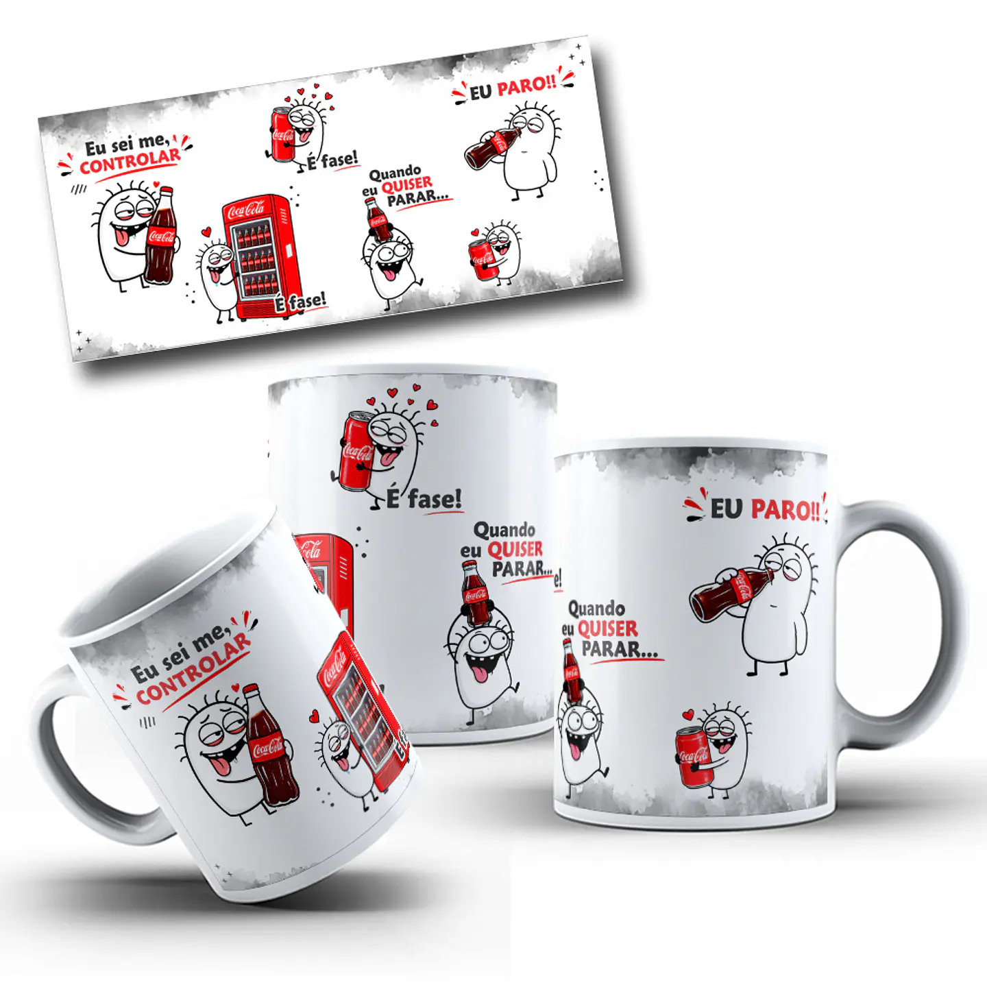 Arte para Caneca Eu sei me controlar é fase quando eu quiser parar eu paro Amo coca cola  Arquivo em Jpg 2