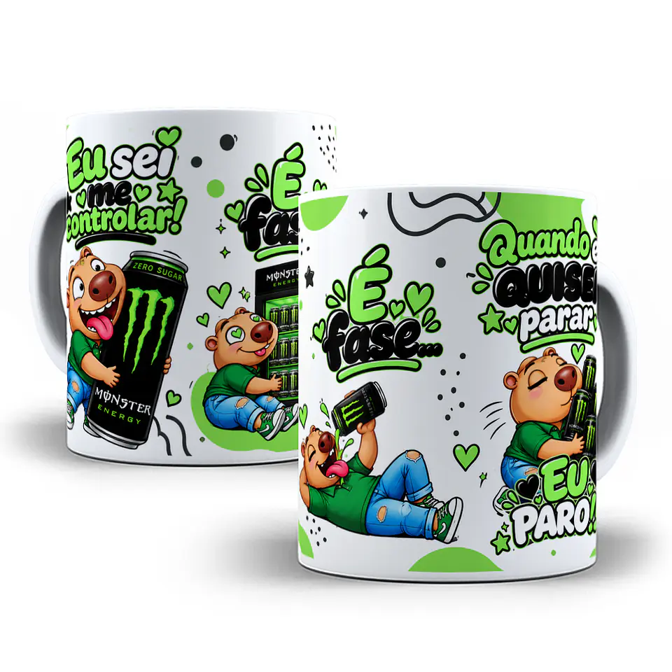 Arte para Caneca Capivara Eu Sei Me Controlar é Fase Monster Arquivo em Png  1
