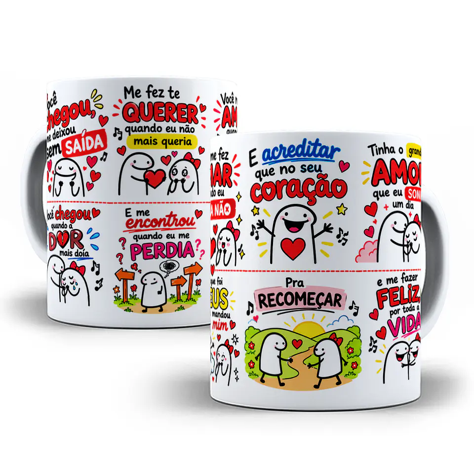 Arte para Caneca Flork Você chegou, me deixou sem saída Me fez te querer quando eu não mais queria - Zezé Di Camargo & LucianoArquivo em Png 2