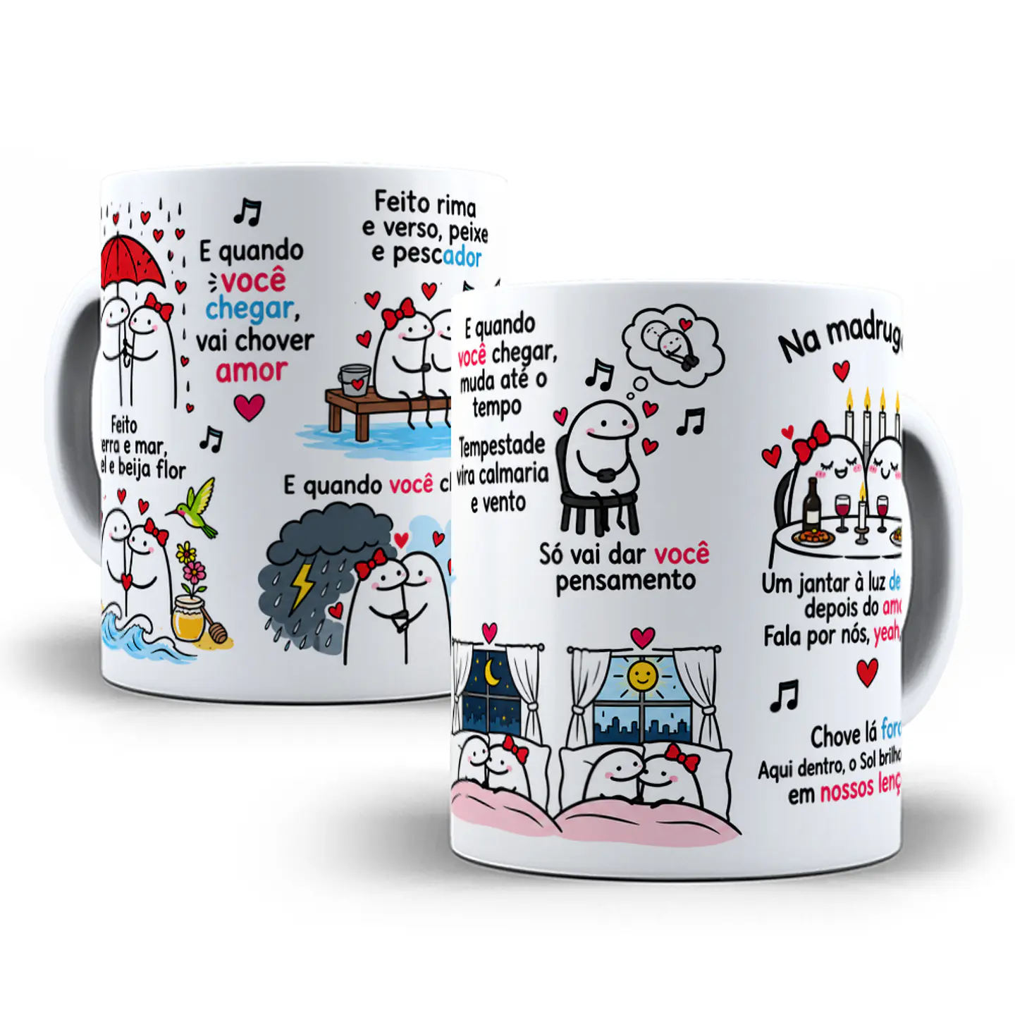 Arte para Caneca Feito terra e mar mel e beija flor e quando você chegar vai chover amor Musica Zezé Di Camargo Arquivo em Png 1