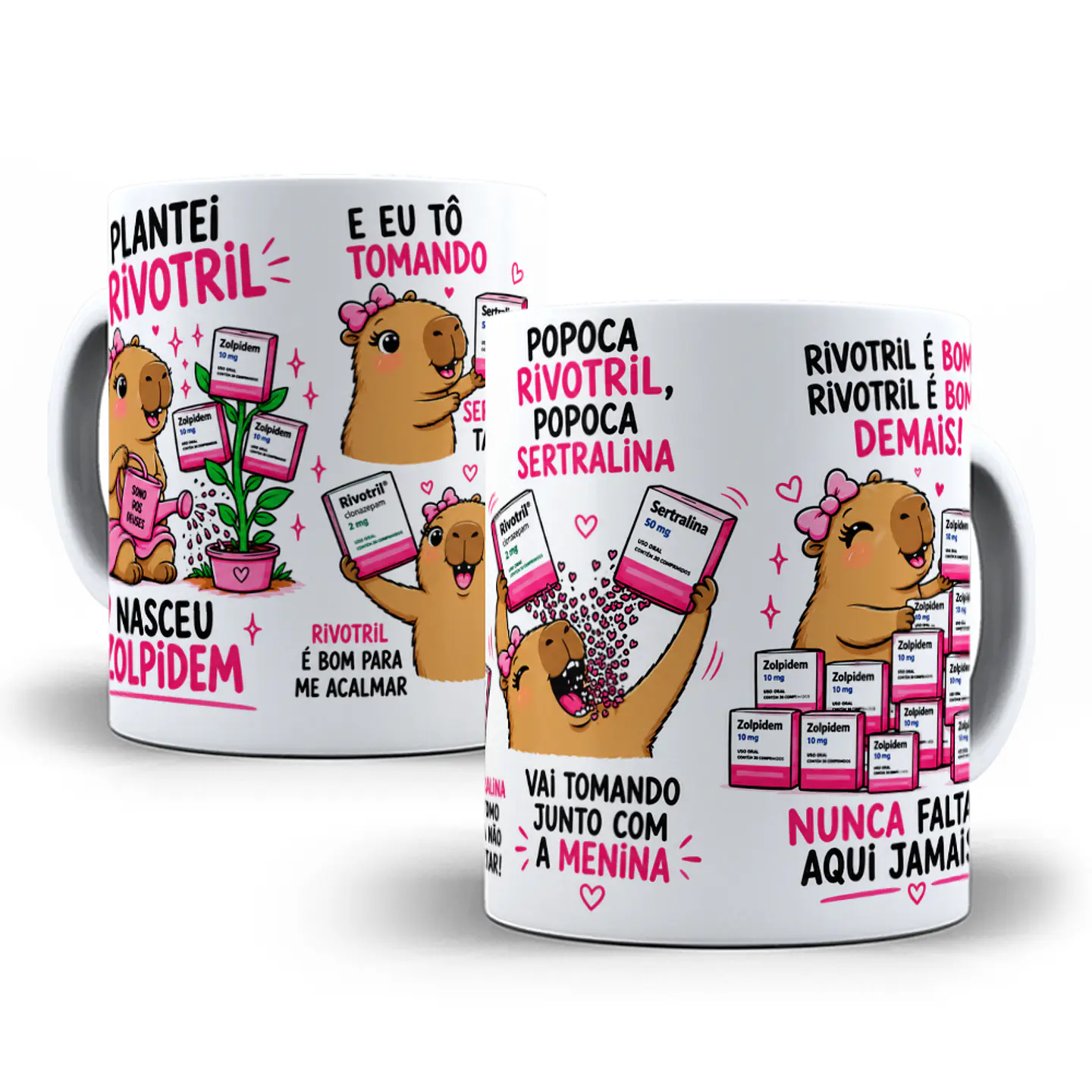 Arte Caneca Plantei Rivotril e nasceu Zolpidem Capivara Arquivo em Jpg 1