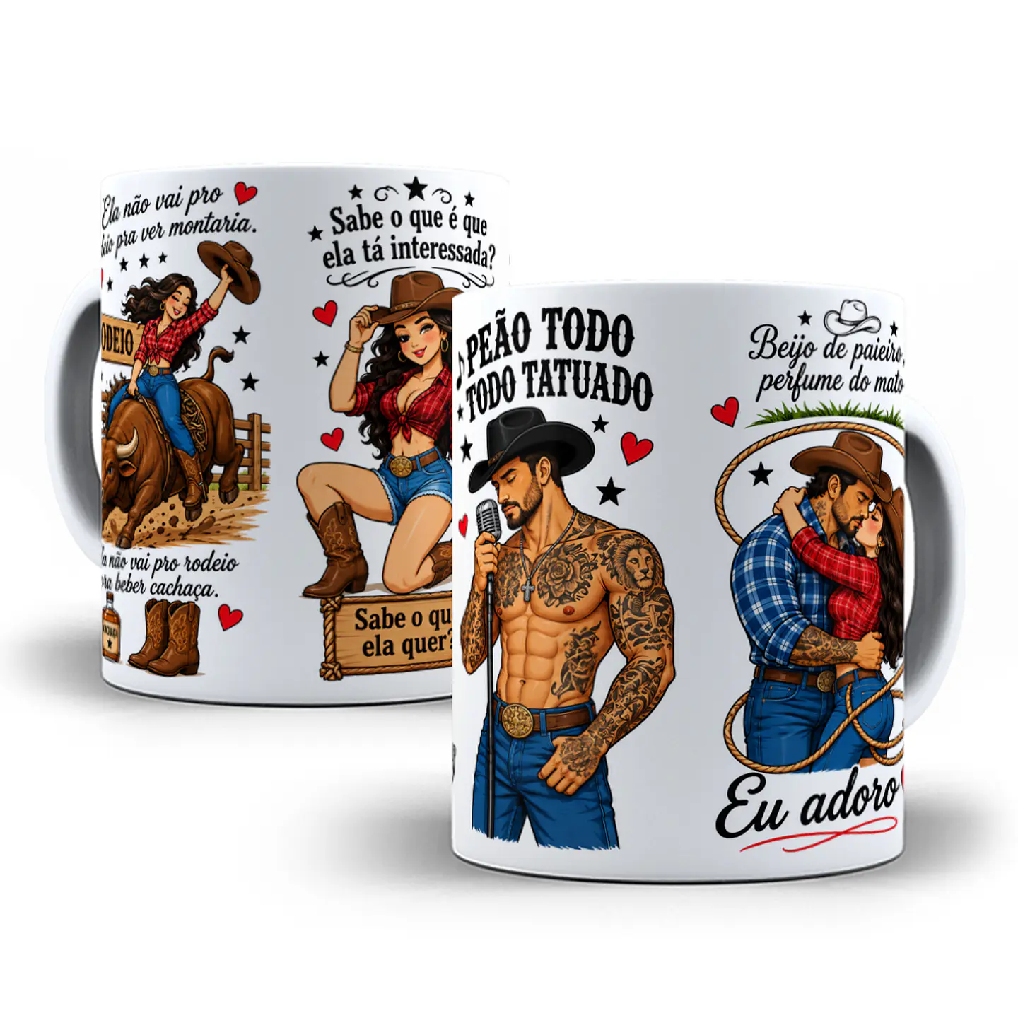 Artes para Caneca SABE O QUE QUE ELA QUER? Ha-ha-ha, Peeeeeãããããããoooooo, TODO TATUAAADO em Png  1