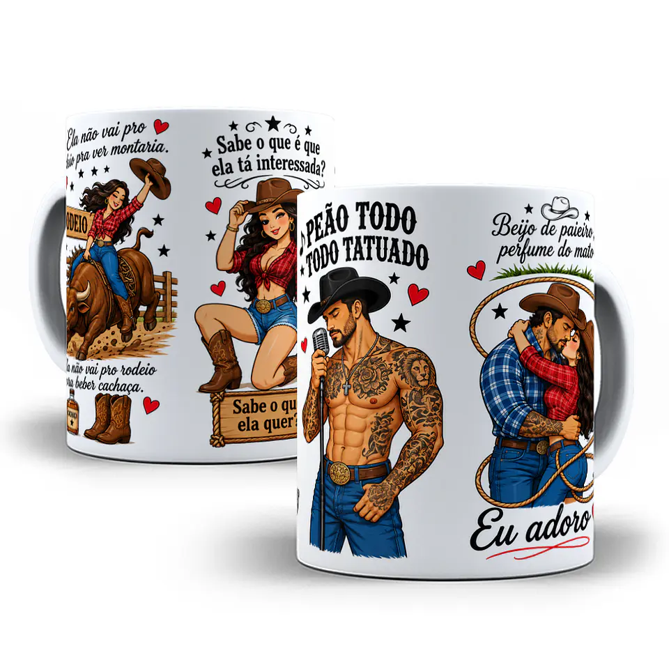 Artes para Caneca SABE O QUE QUE ELA QUER? Ha-ha-ha, Peeeeeãããããããoooooo, TODO TATUAAADO em Png  1