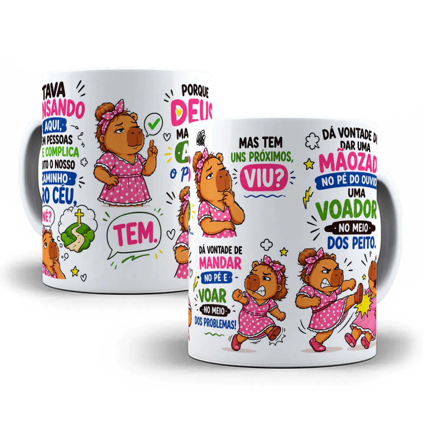 Artes para Caneca Capivara tava pensando aqui, tem pessoas que complica muito o nosso caminho pro céu, né? em Png   1