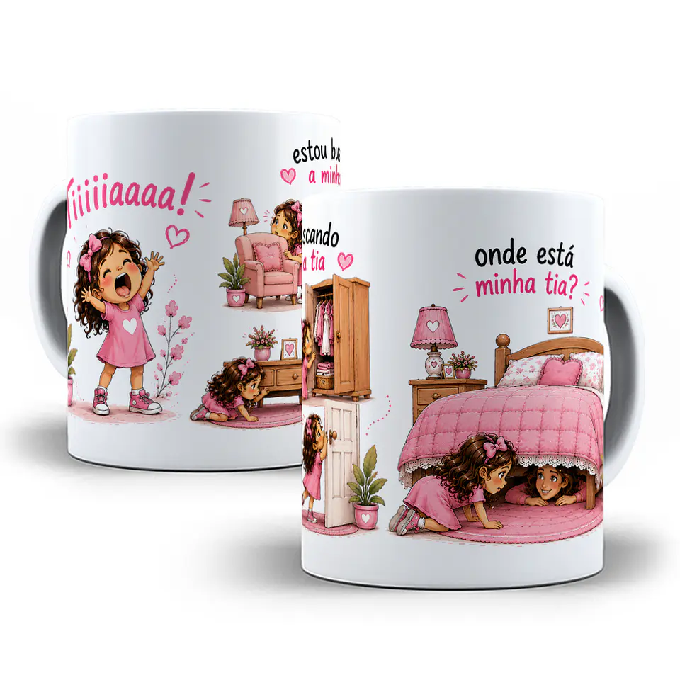 Artes para Caneca tiiiiaaaa, estou buscando a minha tia, onde está minha tia? em Png 1