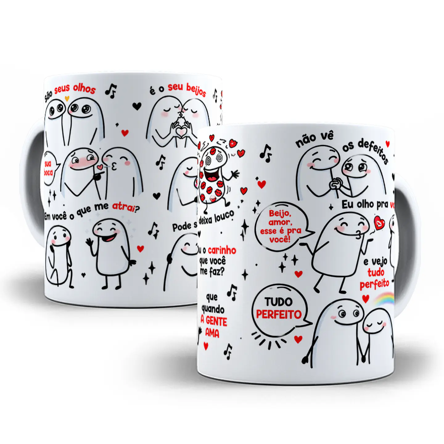 Artes para Caneca São seus olhos, sua boca? Em você, o que me atrai? Dez Corações em Png 1