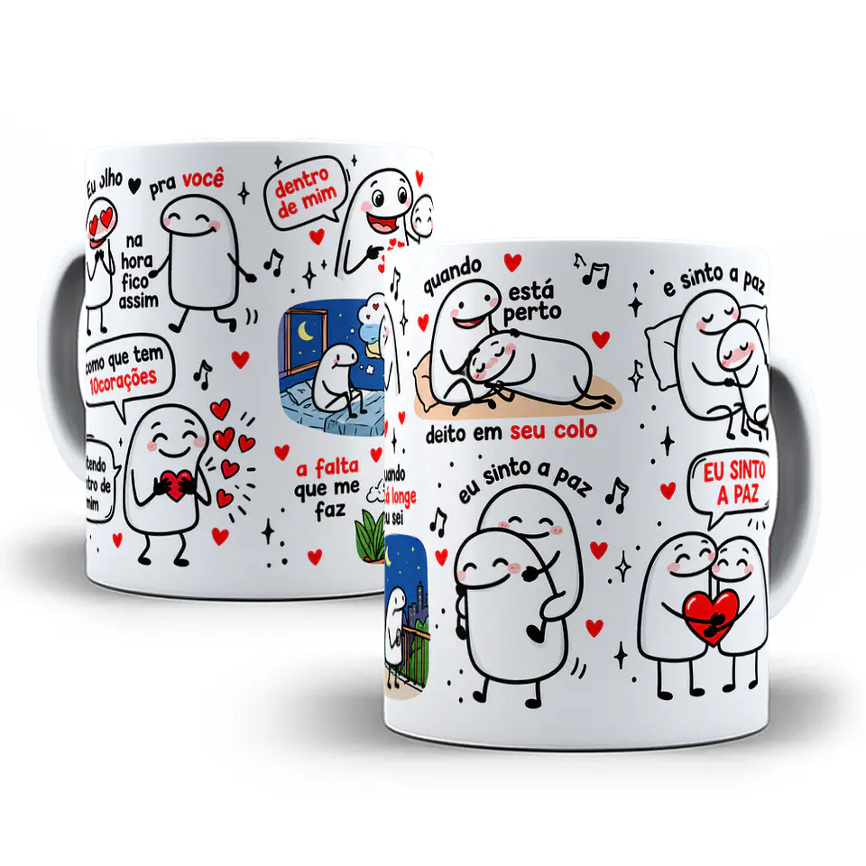 Artes para Caneca eu olho pra você na hora fico assim como que tem 10 corações Dez Corações em Png  1