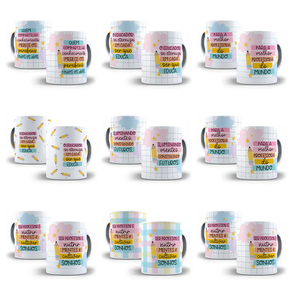 24 Artes para Caneca e Cartões e Tags Dia dos Professores Arquivo em Png 4