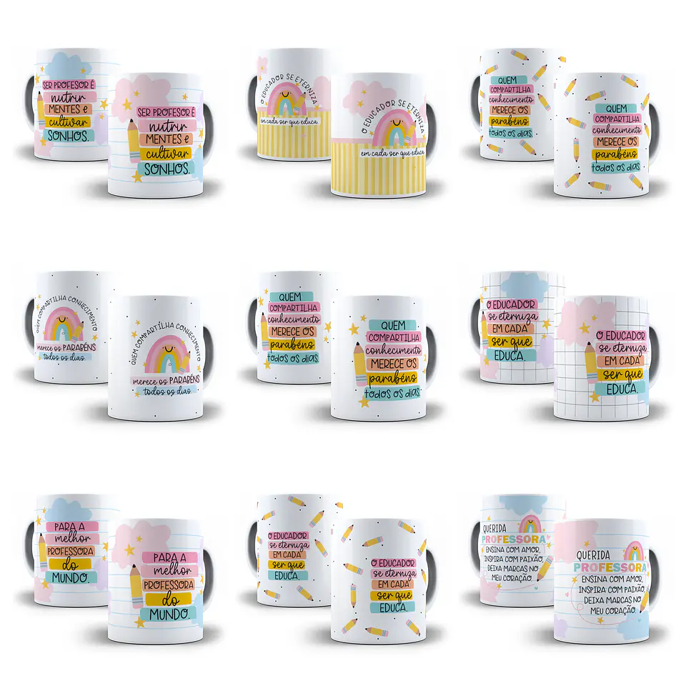 24 Artes para Caneca e Cartões e Tags Dia dos Professores Arquivo em Png 5