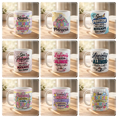 54 Artes para Caneca Dia dos Professores Arquivos em Png 