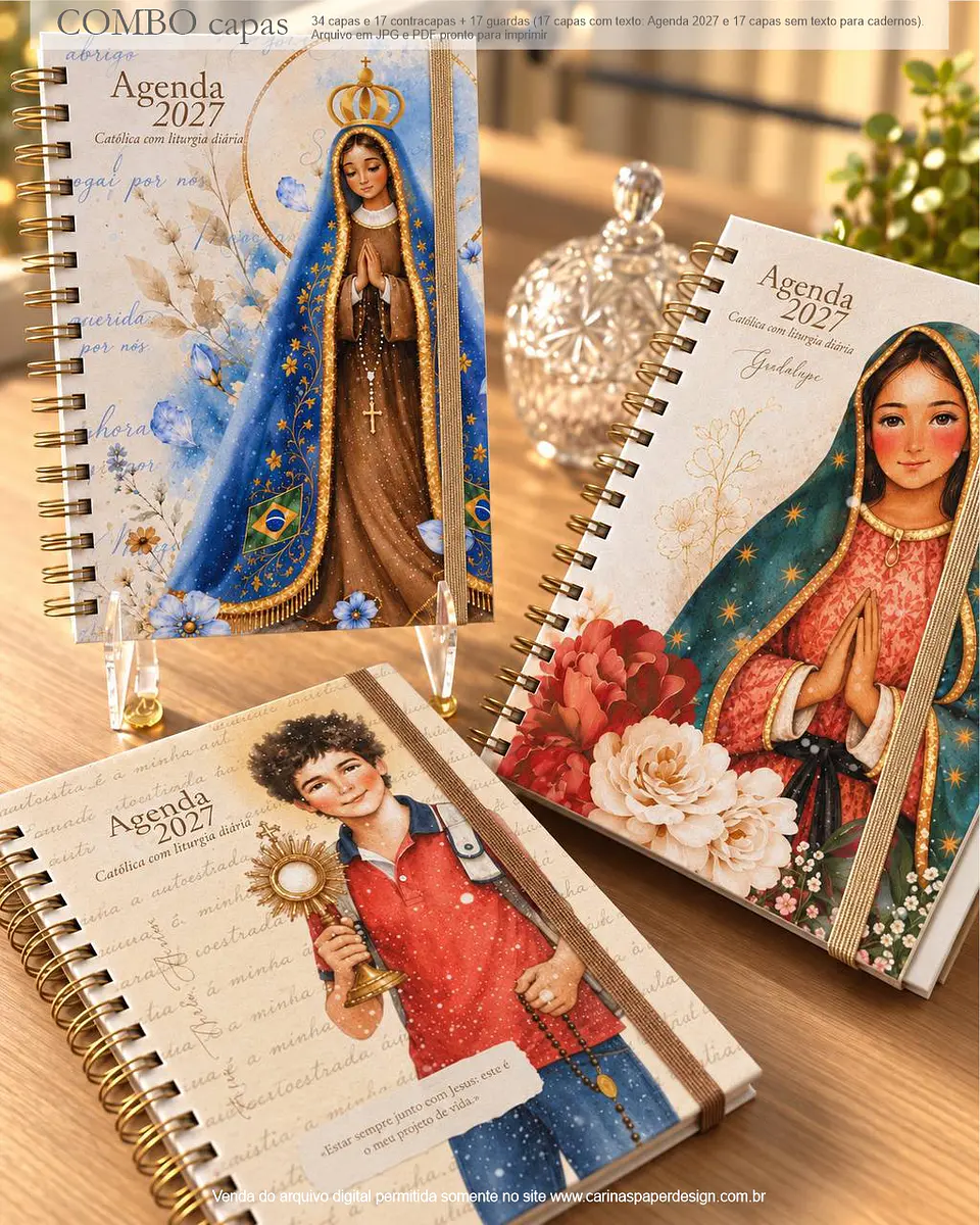 Arquivos para Capas A5 para Agendas e Cadernos Santinhos Arquivo em Jpg 1