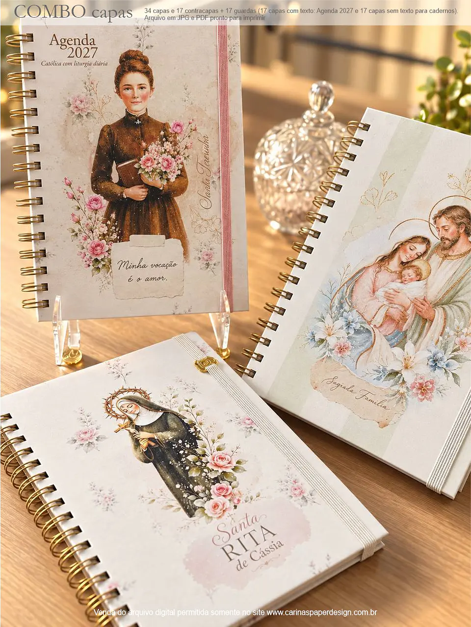 Arquivos para Capas A5 para Agendas e Cadernos Santinhos Arquivo em Jpg 2