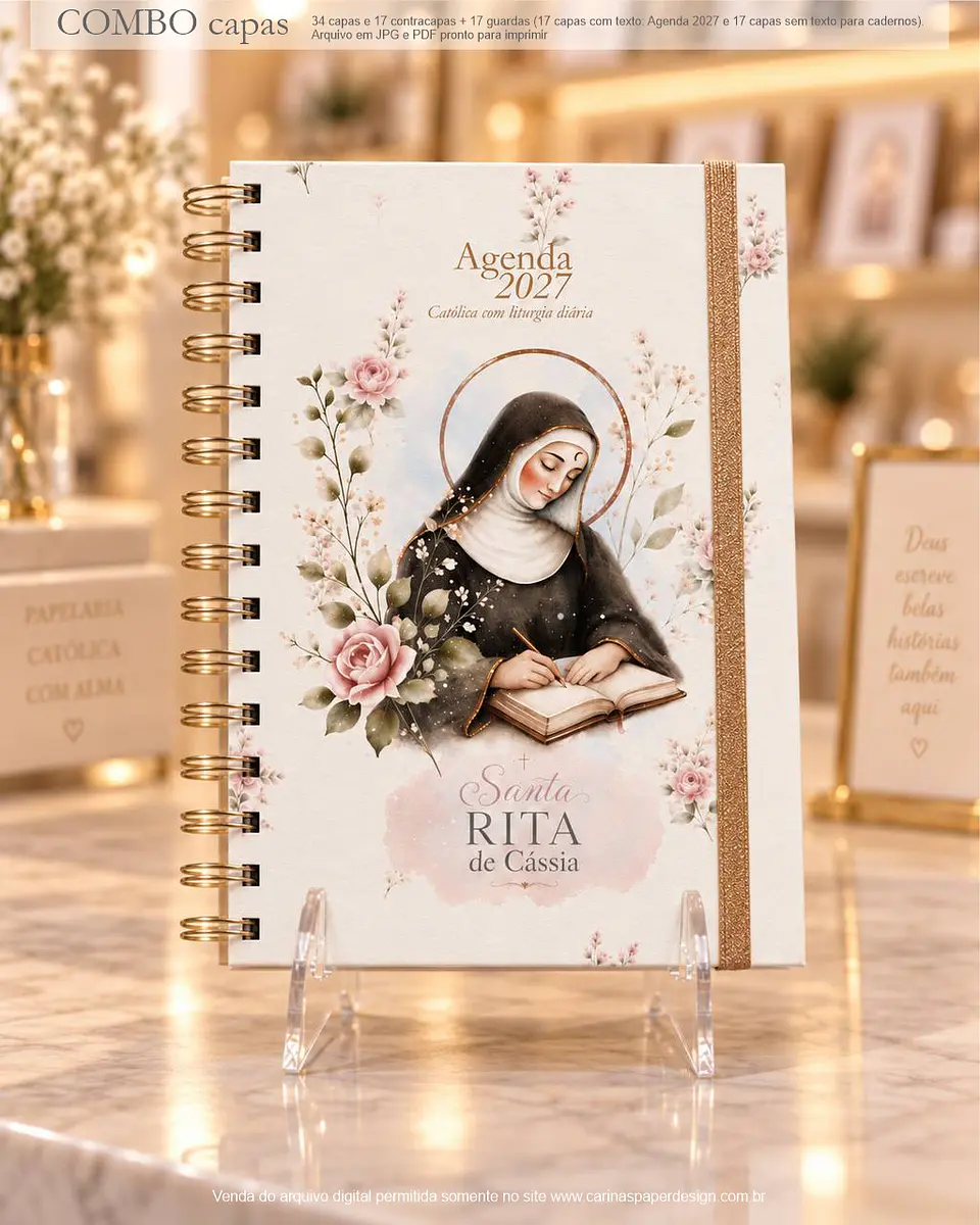 Arquivos para Capas A5 para Agendas e Cadernos Santinhos Arquivo em Jpg 5