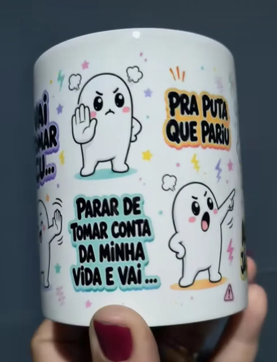 Arte para Caneca Flork Quero que tu vai, vai tomar cu Arquivo em Png 2