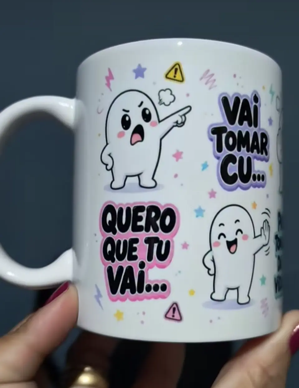 Arte para Caneca Flork Quero que tu vai, vai tomar cu Arquivo em Png 1