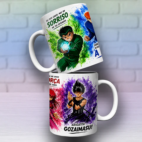 Artes para Caneca Yuyu Hakusho Eu Fico Louco mas um sorriso me faz entender em Png 