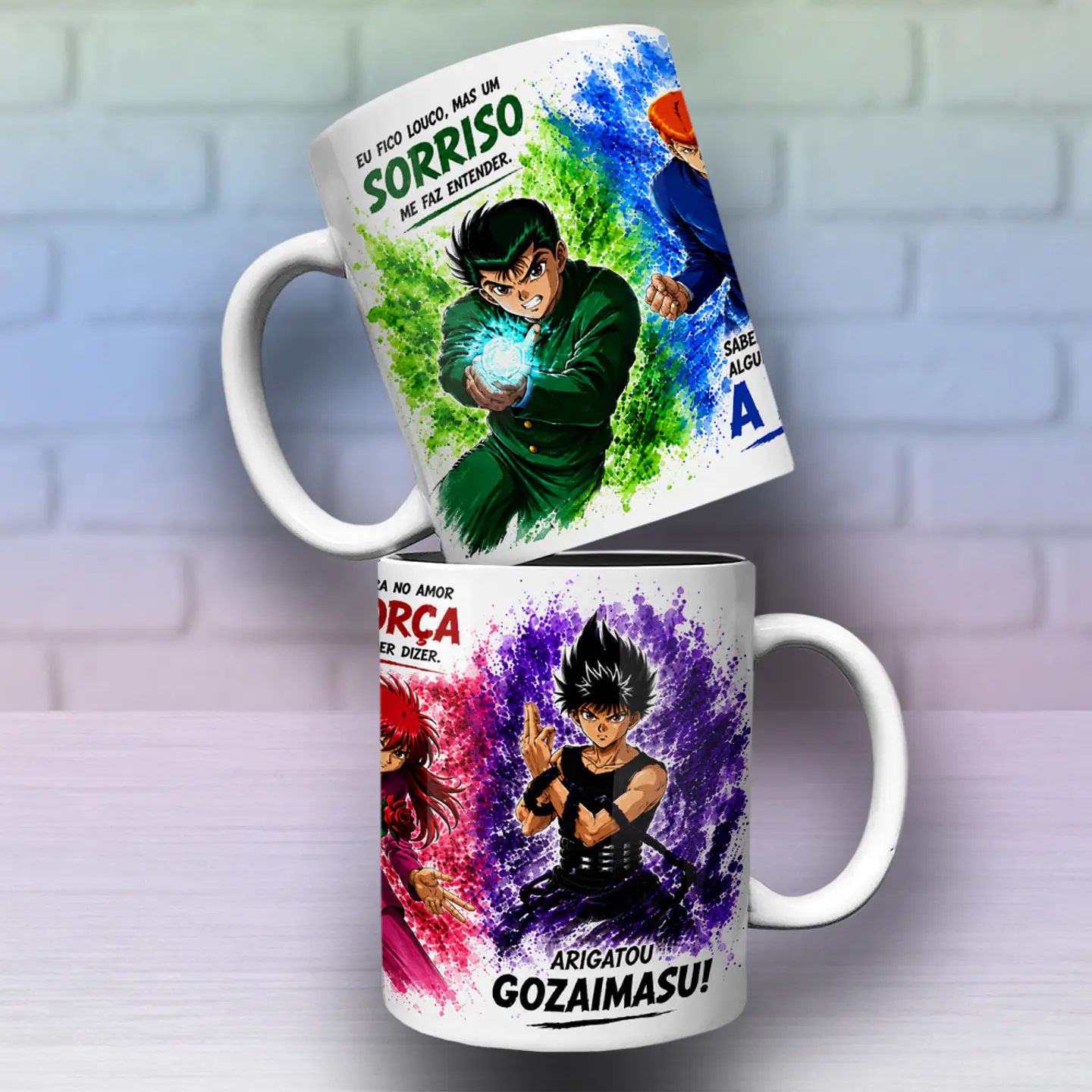 Artes para Caneca Yuyu Hakusho Eu Fico Louco mas um sorriso me faz entender em Png  1