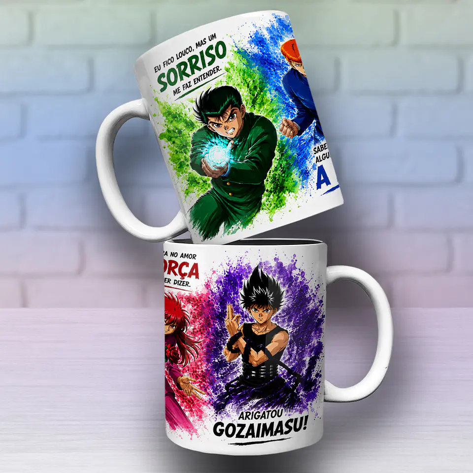 Artes para Caneca Yuyu Hakusho Eu Fico Louco mas um sorriso me faz entender em Png  1