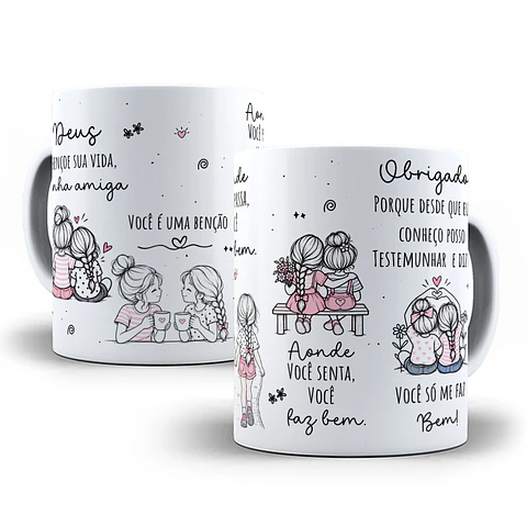 Arte para Caneca Deus abençõe sua vida amiga Arquivo em Jpg  