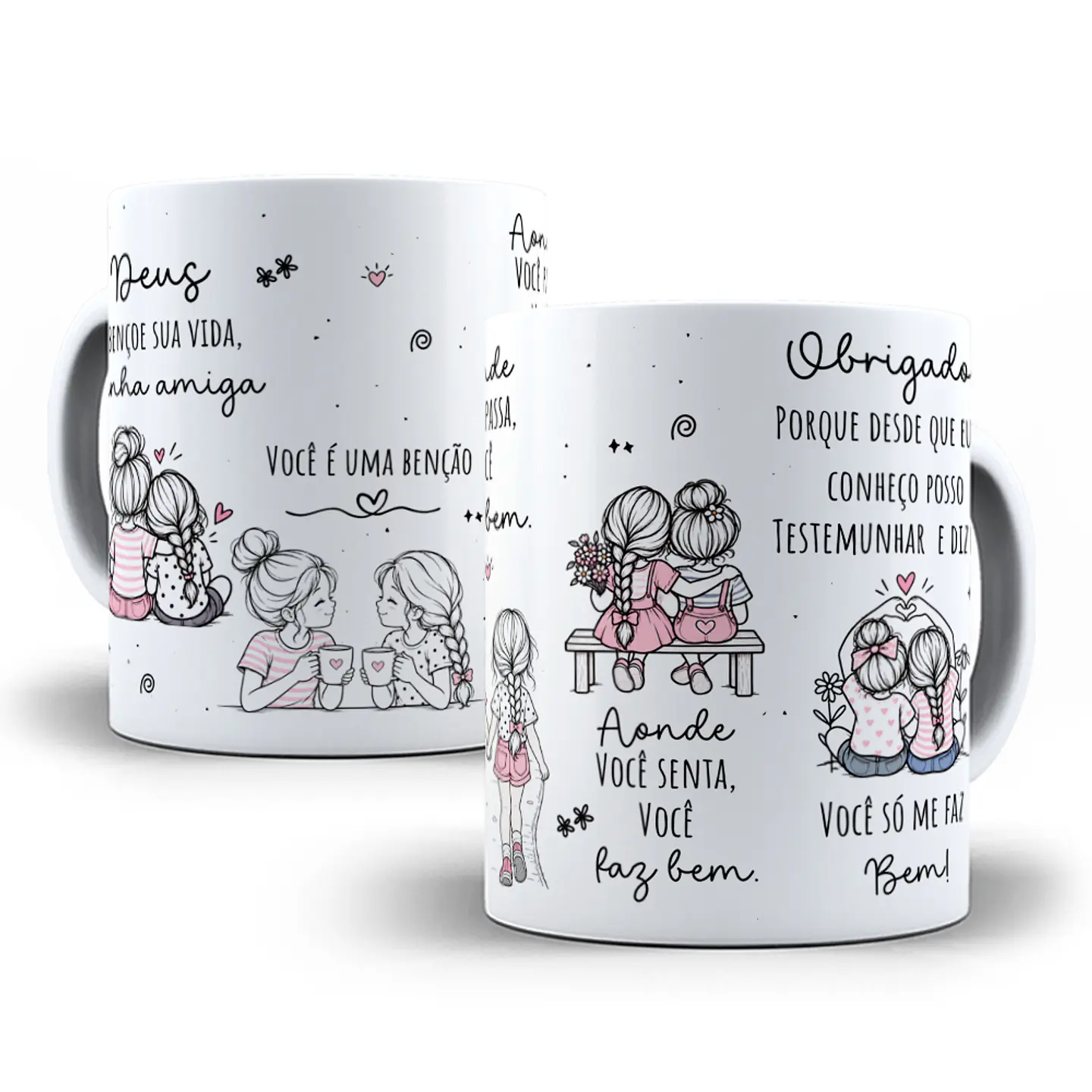 Arte para Caneca Deus abençõe sua vida amiga Arquivo em Jpg   1
