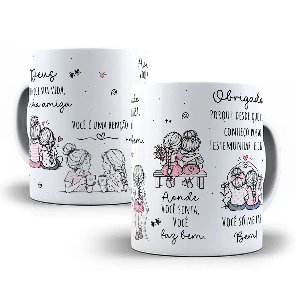 Arte para Caneca Deus abençõe sua vida amiga Arquivo em Jpg   1