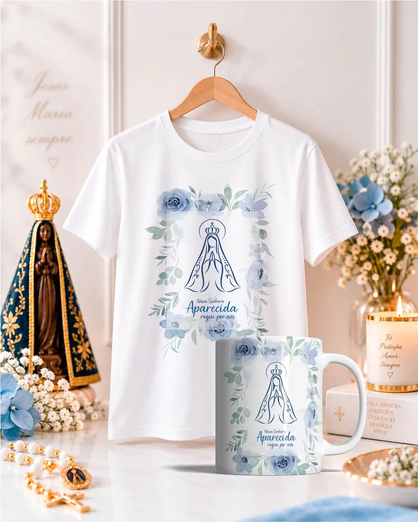 20 Artes para Camisa e Caneca Nossa Senhora Aparecida Arquivo Editável Arquivo em Jpg 7