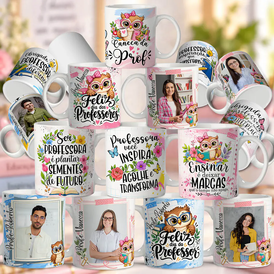 21 Artes para Caneca Dia Dos Professores Coruja Arquivo Editável  1