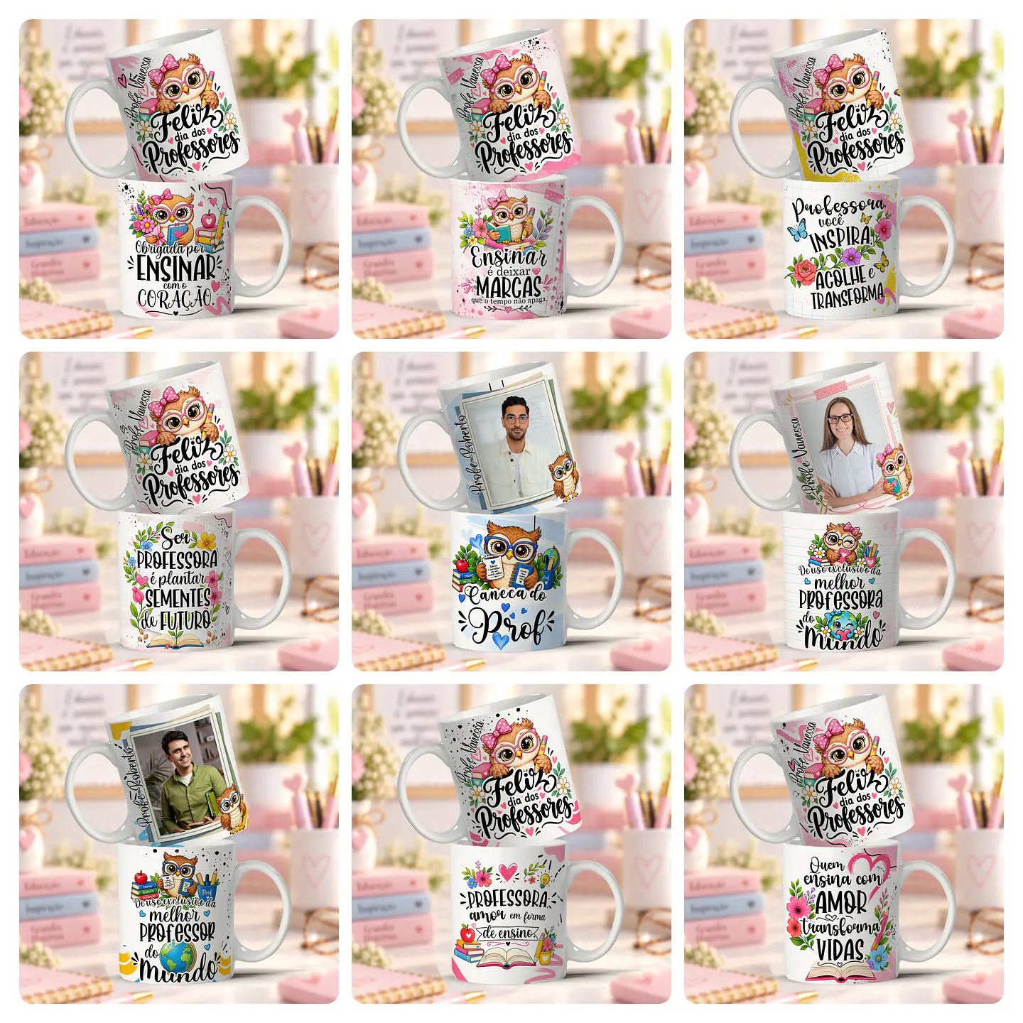 21 Artes para Caneca Dia Dos Professores Coruja Arquivo Editável  6