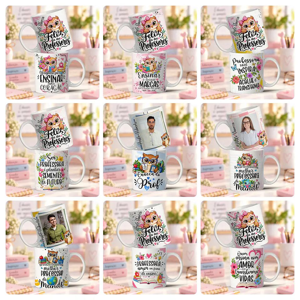 21 Artes para Caneca Dia Dos Professores Coruja Arquivo Editável  6