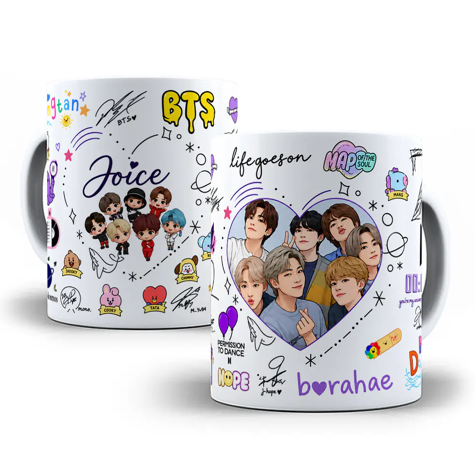 3 Artes para Caneca BTS Arquivo em Jpg  1