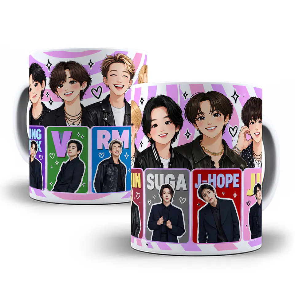 3 Artes para Caneca BTS Arquivo em Jpg  3