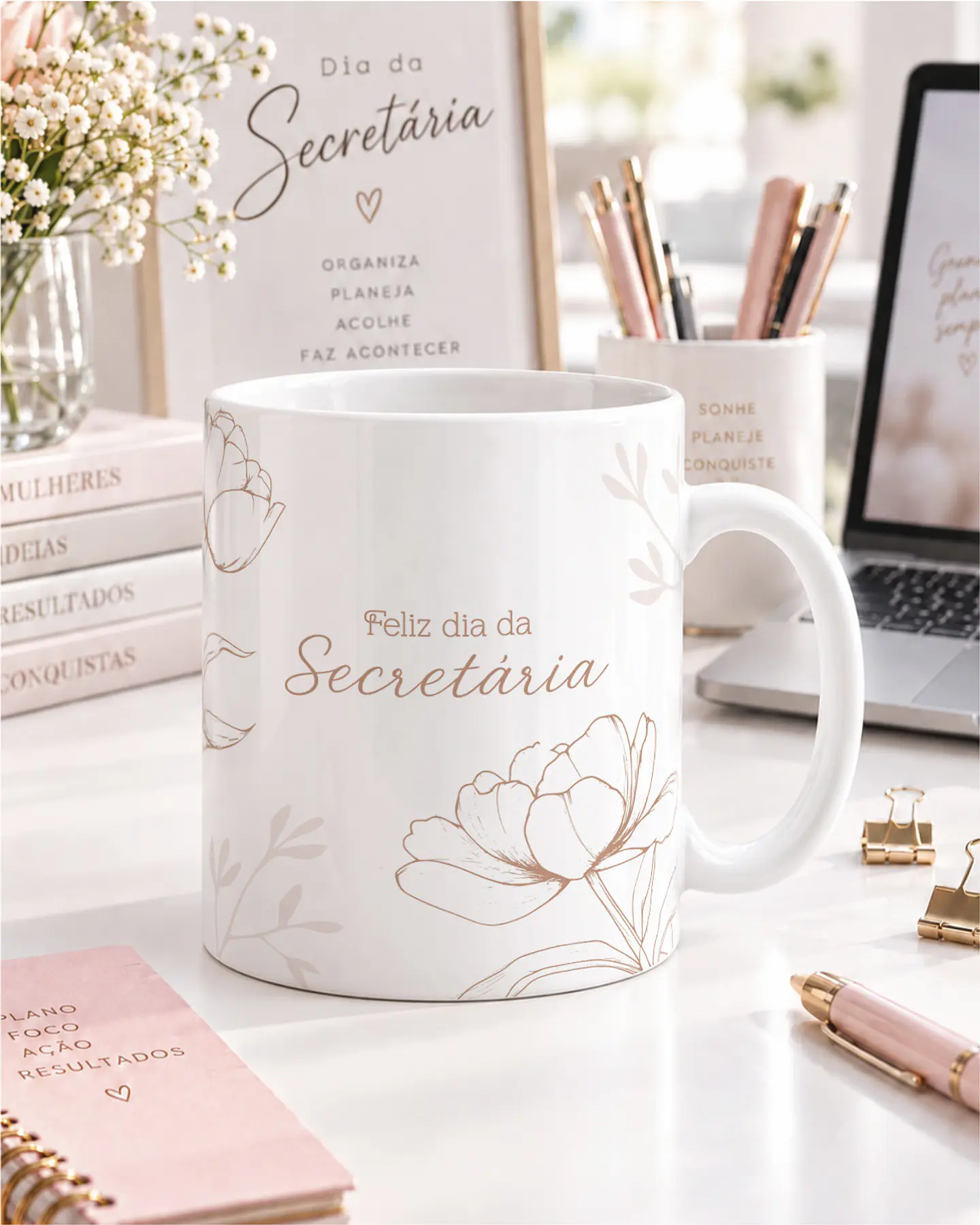 10 Artes para Caneca Dia da Secretária Arquivo Editável  5