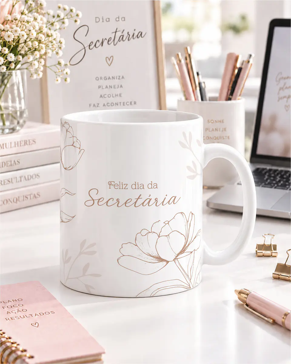 10 Artes para Caneca Dia da Secretária Arquivo Editável  5