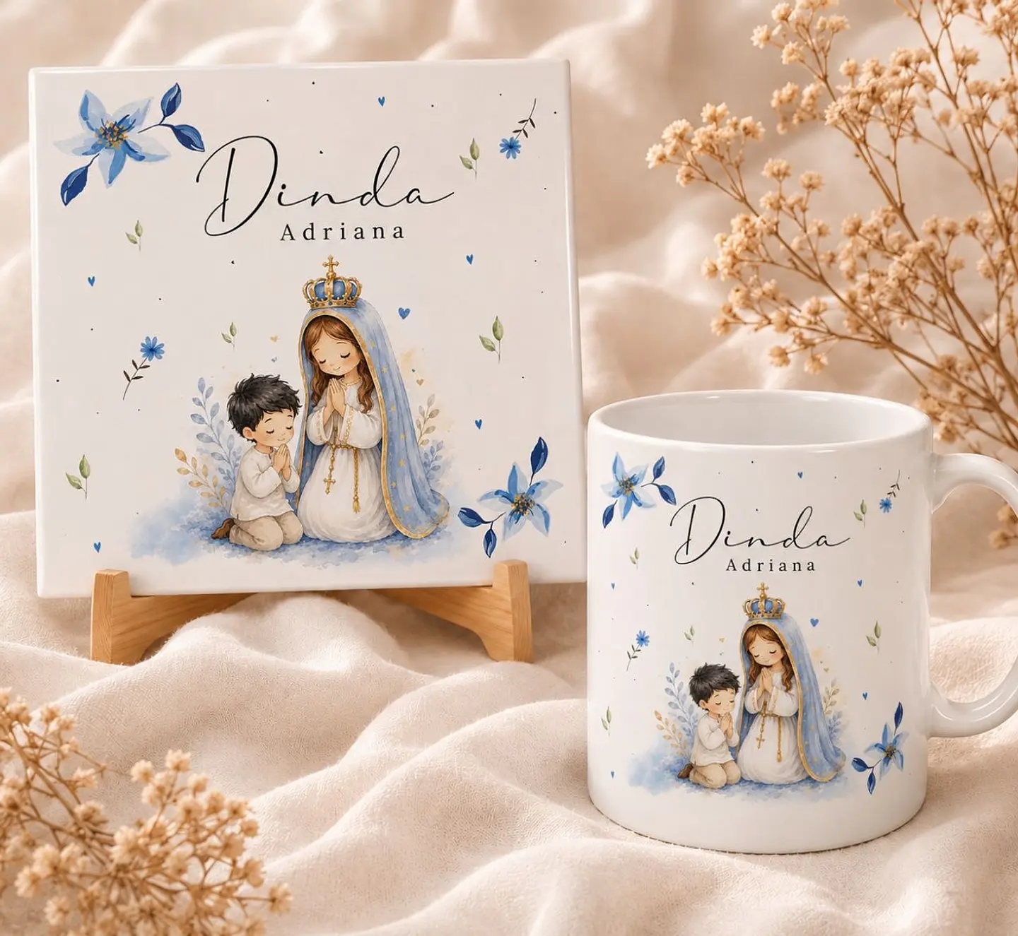 12 Artes para Caneca e Azulejo Dinda Aquarela Arquivo em Pdf  6