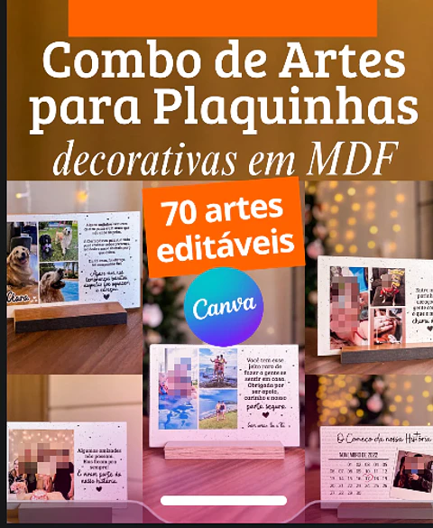 70 Artes para Plaquinhas Diversas Editável em Canva