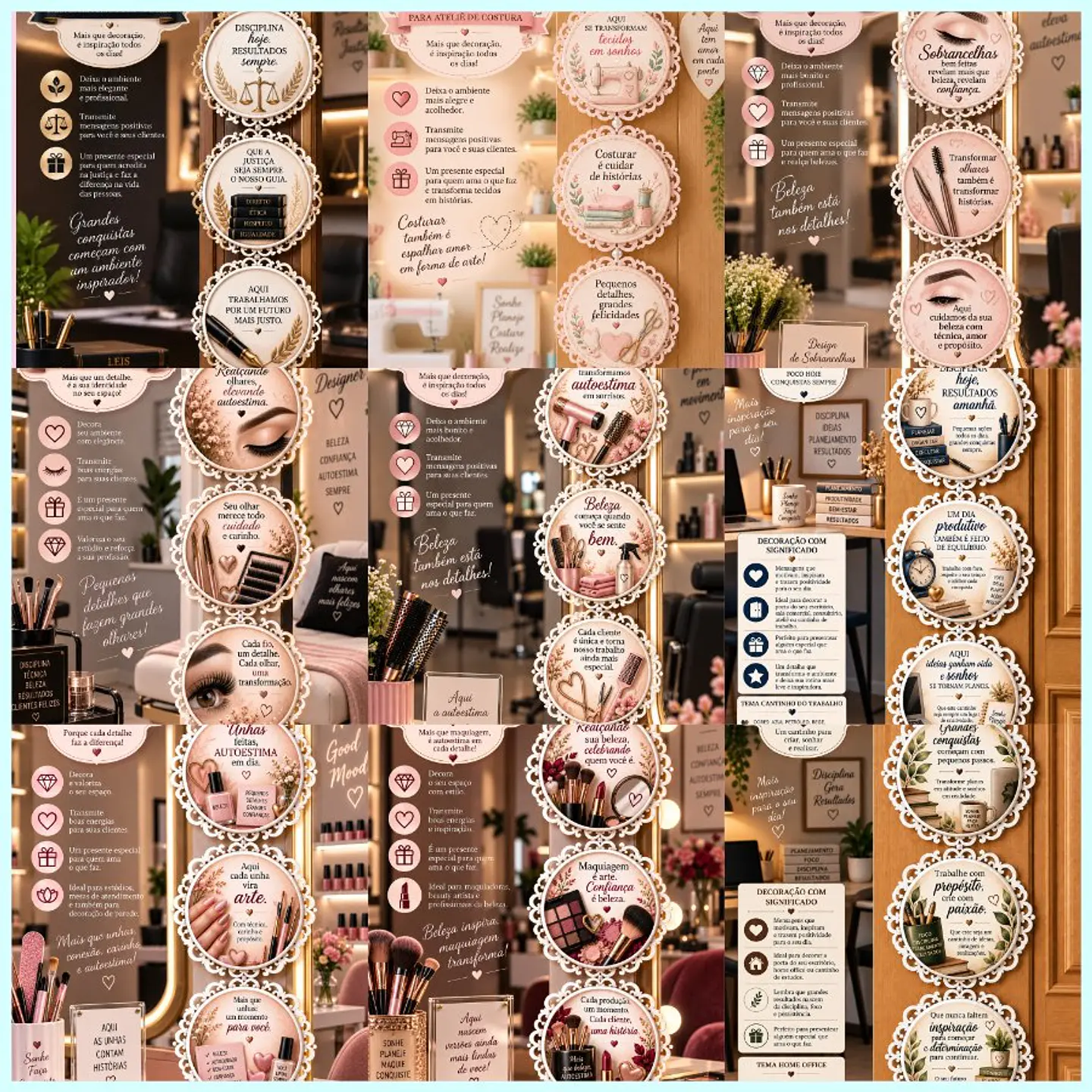 300 Artes para Penduricalhos Bottons Artigos de decoração Arquivo em Pdf  3