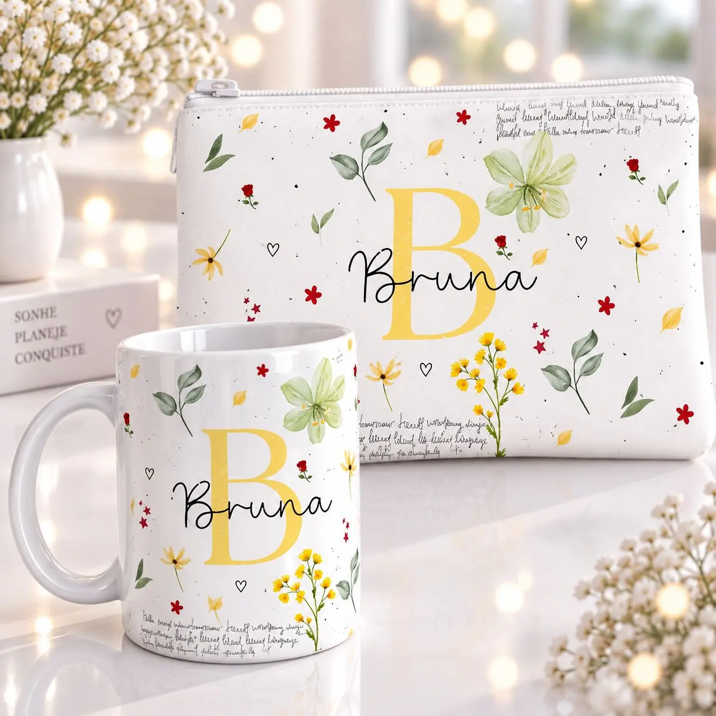 Artes para Caneca Alfabeto Coleção Flores do Amanha em Canva 4