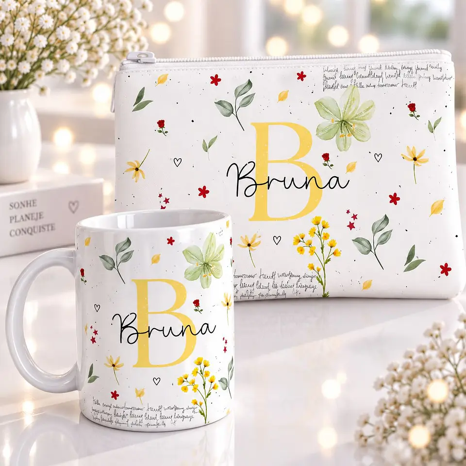 Artes para Caneca Alfabeto Coleção Flores do Amanha em Canva 4