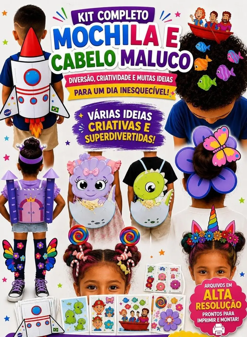170 Arquivos para Escola Cabelo e Mochila Maluca - Com atualizações Futuras Arquivos em Pdf  1