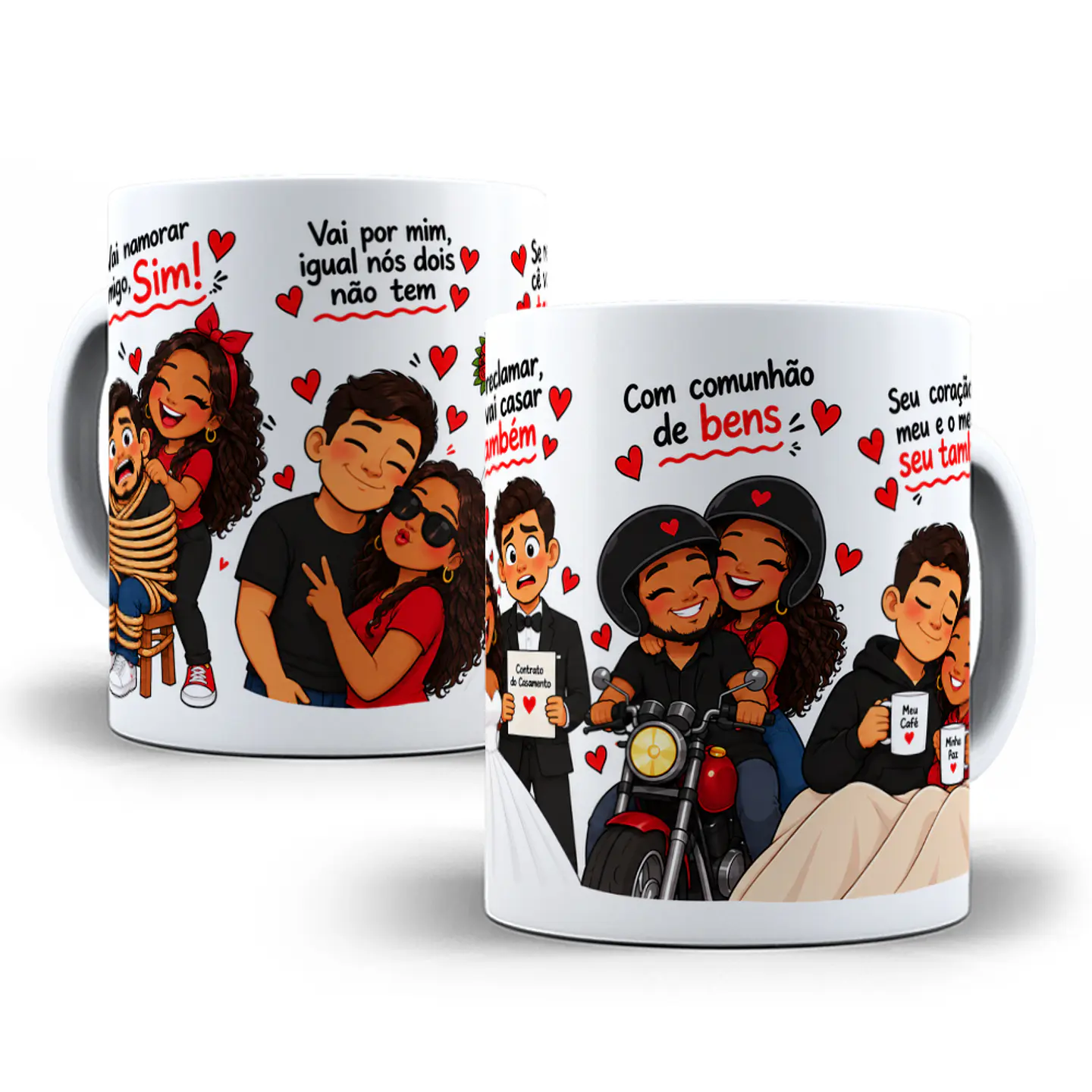 5 Artes para Caneca Vai namorar comigo sim, vai por mim igual nós dois não tem, se reclamar se vai casar também Arquivo em Jpg 2